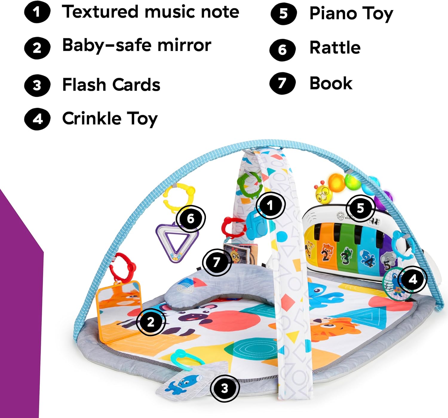 Baby Einstein 4-in-1 Kickin’ Tunes Music and Language Play Gym and Piano Tummy Time Activity Mat Review